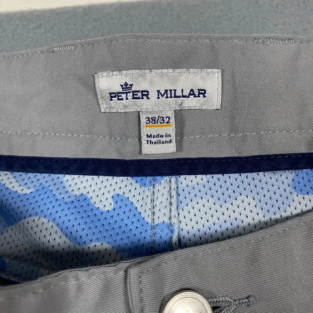 Peter Millar EB66‎ 38x32 Crown Sport Mens Gray 5-Pocket Golf Pants Polyester